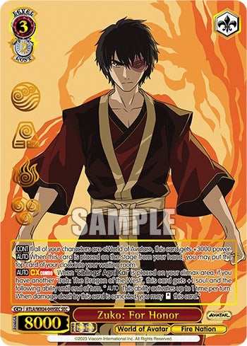 Image for Zuko: For Honor (SEC) (Avatar: The Last Airbender) (ATLA/WX04-049SEC SEC) - Weiss Schwarz
