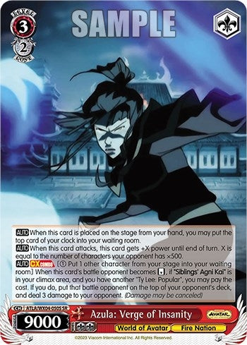 Image for Azula: Verge of Insanity (SR) (Avatar: The Last Airbender) (ATLA/WX04-050S SR) - Weiss Schwarz