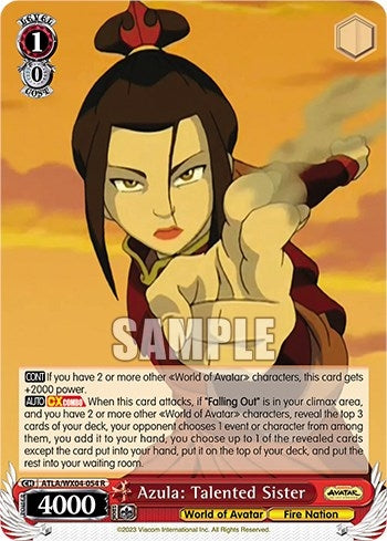 Image for Azula: Talented Sister (Avatar: The Last Airbender) (ATLA/WX04-054 R) - Weiss Schwarz