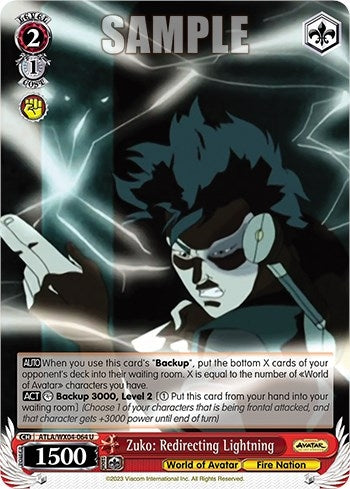 Image for Zuko: Redirecting Lightning (Avatar: The Last Airbender) (ATLA/WX04-064 U) - Weiss Schwarz