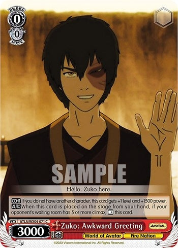 Image for Zuko: Awkward Greeting (Avatar: The Last Airbender) (ATLA/WX04-071 C) - Weiss Schwarz