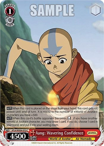 Image for Aang: Wavering Confidence (Avatar: The Last Airbender) (ATLA/WX04-072 C) - Weiss Schwarz
