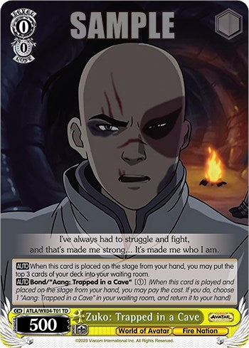 Image for Zuko: Trapped in a Cave (Avatar: The Last Airbender) (ATLA/WX04-T01 TD) - Weiss Schwarz
