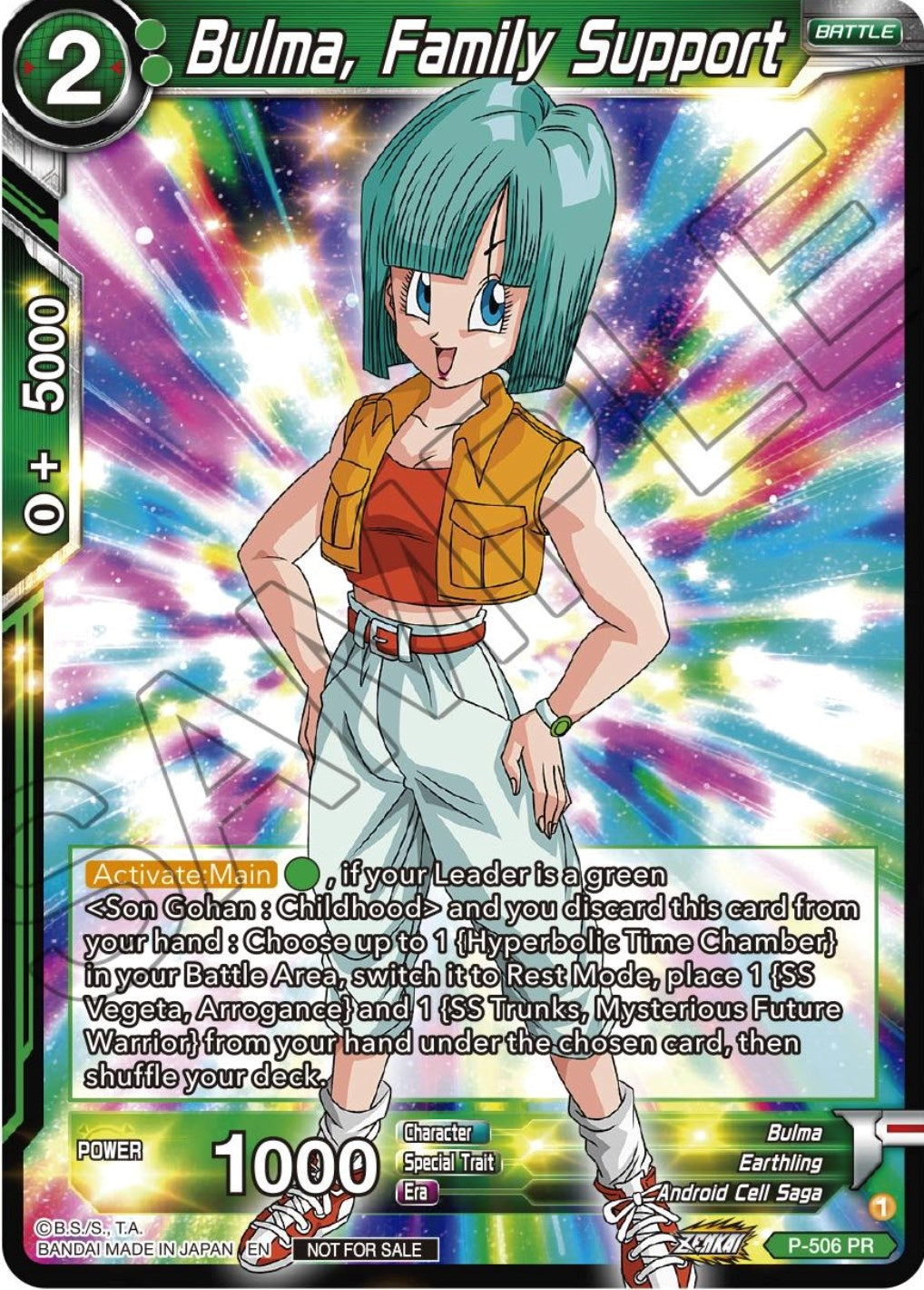 Image for Bulma, Family Support (Zenkai Series Tournament Pack Vol.4) (Tournament Promotion Cards) (P-506) - Dragon Ball Super: Masters
