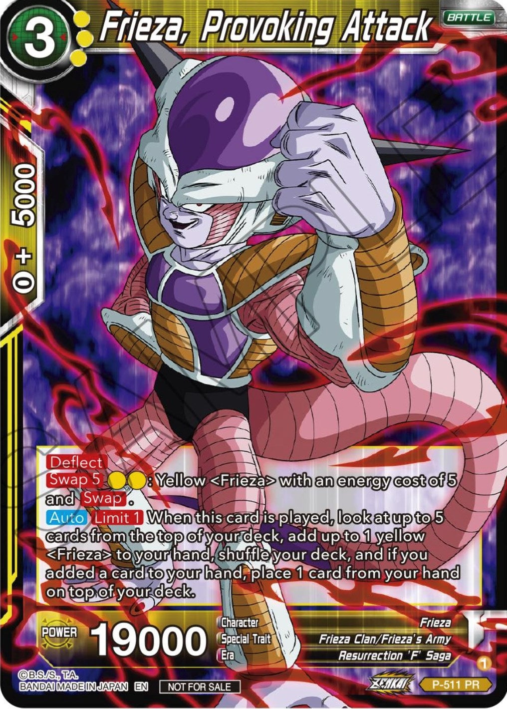 Image for Frieza, Provoking Attack (Zenkai Series Tournament Pack Vol.4) (Tournament Promotion Cards) (P-511) - Dragon Ball Super: Masters