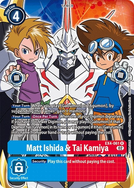 Image for Matt Ishida & Tai Kamiya (Alternate Art) (EX4-061 R) [Alternative Being Booster] - Digimon Card Game