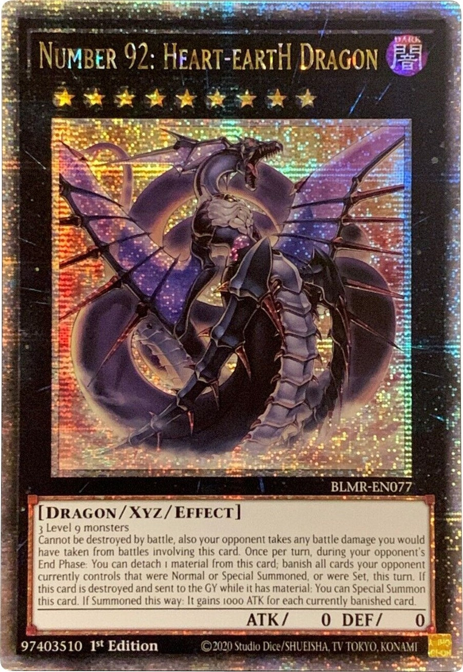 Image for Number 92: Heart-eartH Dragon (Quarter Century Secret Rare) (Battles of Legend: Monstrous Revenge) (BLMR-EN077) - YuGiOh