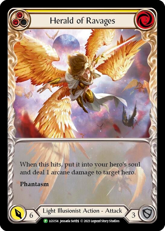 Image for Herald of Ravages (Extended Art) (Yellow) - LGS154 (Flesh and Blood: Promo Cards) (LGS154) - Flesh and Blood TCG
