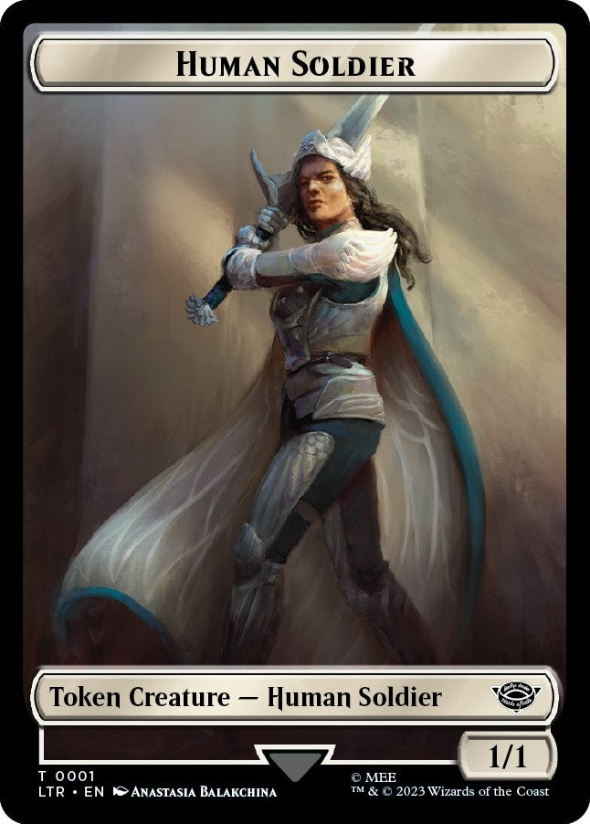 Image for Human Soldier (0001) // Food (0011) Double-Sided Token (Universes Beyond: The Lord of the Rings: Tales of Middle-earth) (1 // 11) - Magic: The Gathering