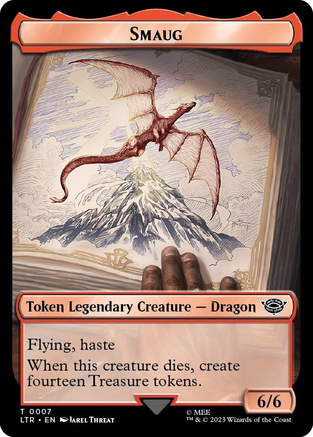 Image for Smaug // Food (0011) Double-Sided Token (Universes Beyond: The Lord of the Rings: Tales of Middle-earth) (7 // 11) - Magic: The Gathering