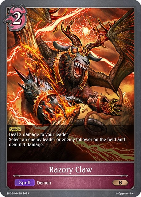 Image for Razory Claw (SD05: Waltz of the Undying Night) (SD05-014EN) - Shadowverse: Evolve