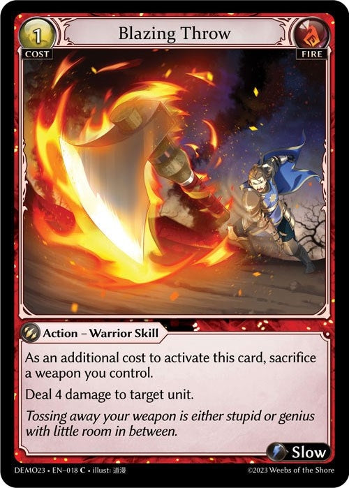 Image for Blazing Throw (2023 Demo Deck) (018) - Grand Archive TCG