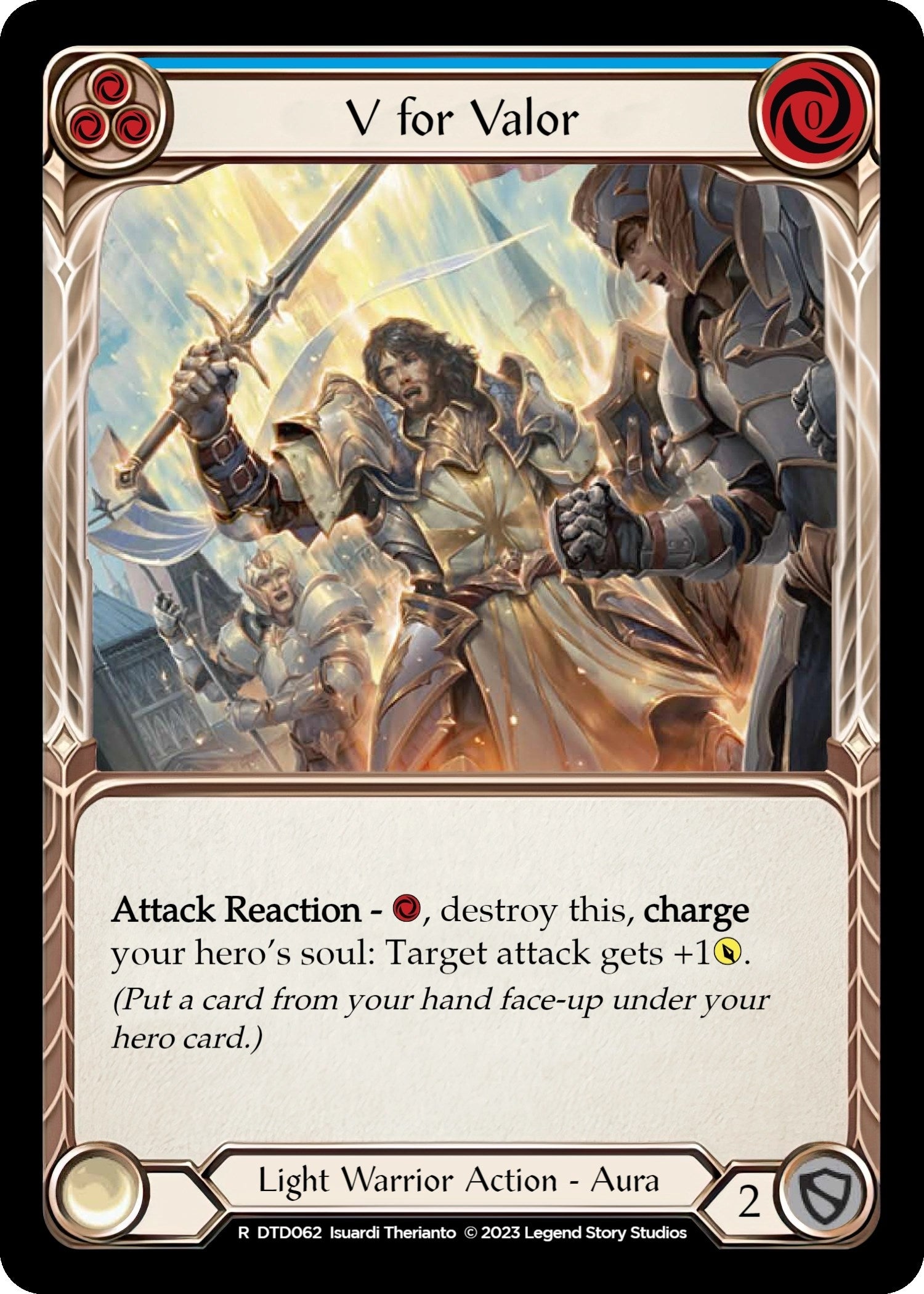Image for V for Valor (Blue) (Dusk till Dawn) (DTD062) - Flesh and Blood TCG