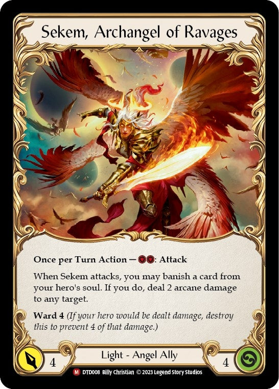 Image for Figment of Ravages // Sekem, Archangel of Ravages (Dusk till Dawn) (DTD008) - Flesh and Blood TCG