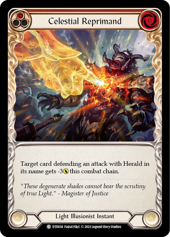 Image for Celestial Reprimand (Red) (Dusk till Dawn) (DTD038) - Flesh and Blood TCG