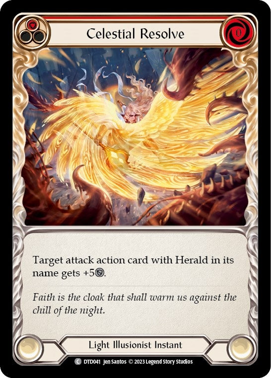 Image for Celestial Resolve (Red) (Dusk till Dawn) (DTD041) - Flesh and Blood TCG