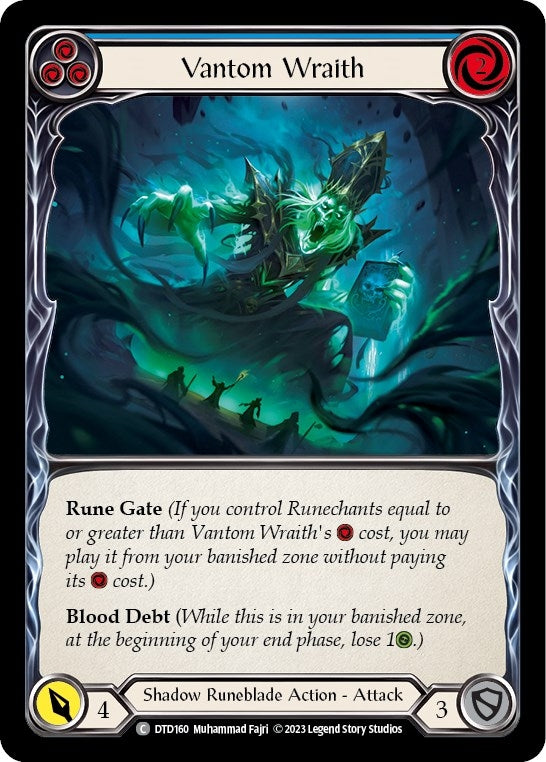 Image for Vantom Wraith (Blue) (Dusk till Dawn) (DTD160) - Flesh and Blood TCG