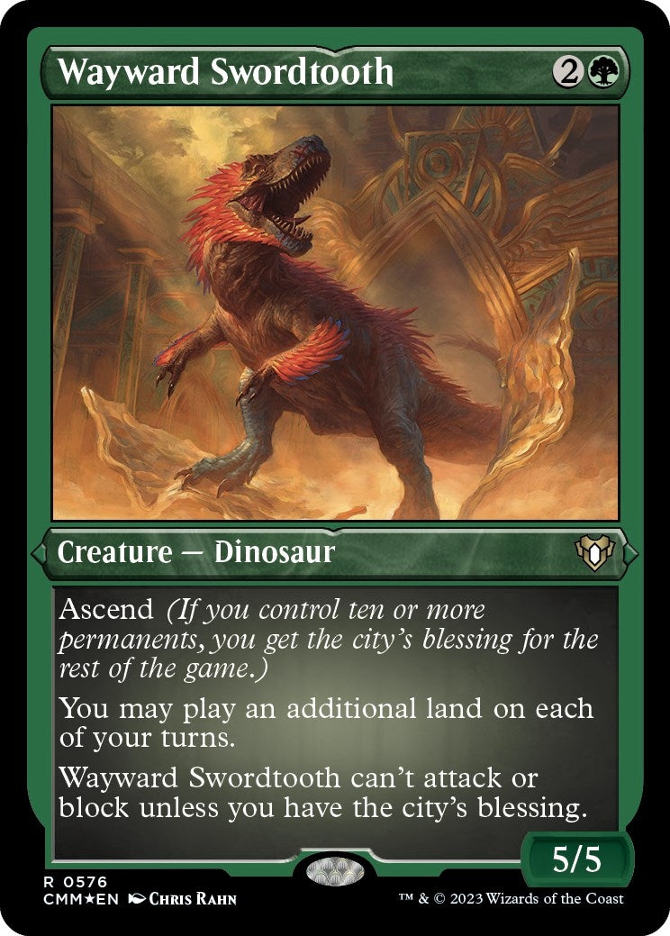 Image for Wayward Swordtooth (Foil Etched) (Commander Masters) (576) - Magic: The Gathering