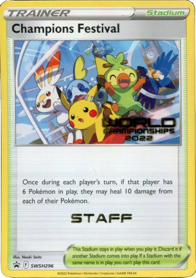 Image for Champions Festival - SWSH296 (World Championships 2022) [Staff] (SWSH: Sword & Shield Promo Cards) (SWSH296) - Pokemon