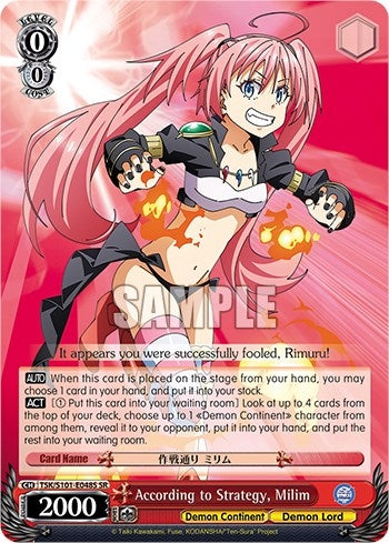 Image for According to Strategy, Milim (SR) (That Time I Got Reincarnated as a Slime Vol.3) (TSK/S101-E048S SR) - Weiss Schwarz