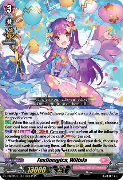 Image for Festimagica, Wilista (D-SS05: Festival Booster 2023) (D-SS05/013EN) - Cardfight Vanguard