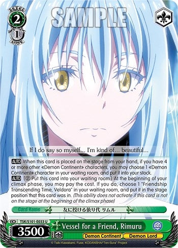 Image for Vessel for a Friend, Rimuru (That Time I Got Reincarnated as a Slime Vol.3) (TSK/S101-E033 U) - Weiss Schwarz