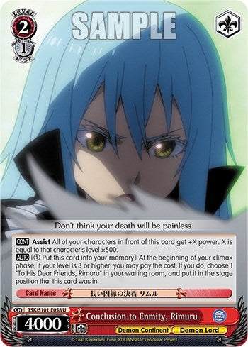 Image for Conclusion to Enmity, Rimuru (That Time I Got Reincarnated as a Slime Vol.3) (TSK/S101-E058 U) - Weiss Schwarz