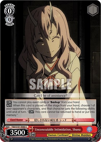 Image for Unconcealable Intimidation, Shuna (That Time I Got Reincarnated as a Slime Vol.3) (TSK/S101-E066 C) - Weiss Schwarz