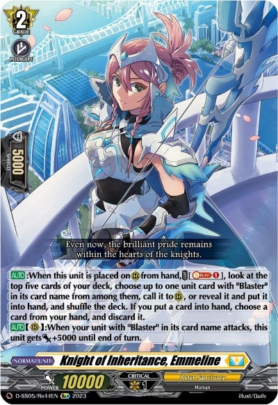 Image for Knight of Inheritance, Emmeline (D-SS05: Festival Booster 2023) (D-SS05/Re44EN) - Cardfight Vanguard
