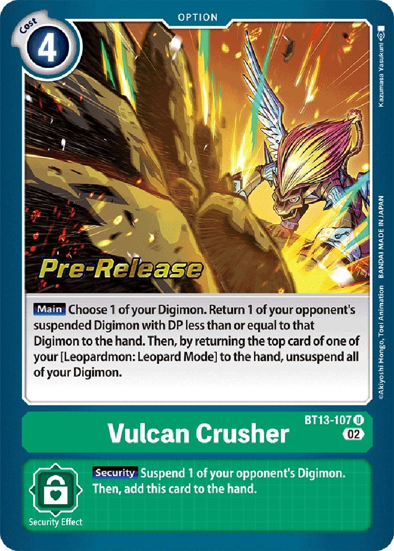 Image for Vulcan Crusher (BT13_PR) (BT13-107 U) - Digimon Card Game