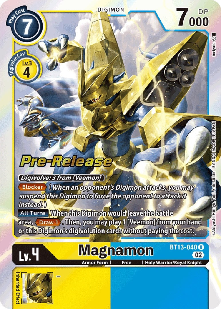 Image for Magnamon (Versus Royal Knights Pre-Release Cards) (BT13-040 R) - Digimon Card Game