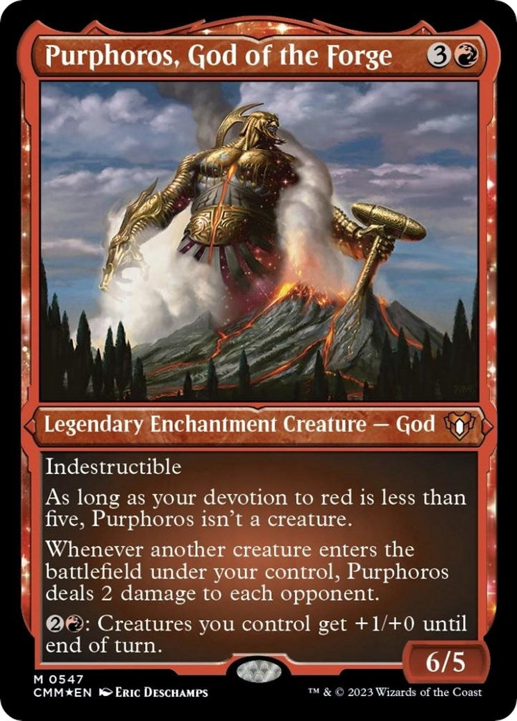 Image for Purphoros, God of the Forge (Foil Etched) (Commander Masters) (547) - Magic: The Gathering