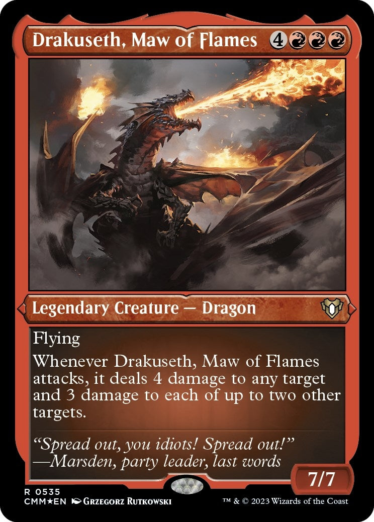 Image for Drakuseth, Maw of Flames (Foil Etched) (Commander Masters) (535) - Magic: The Gathering