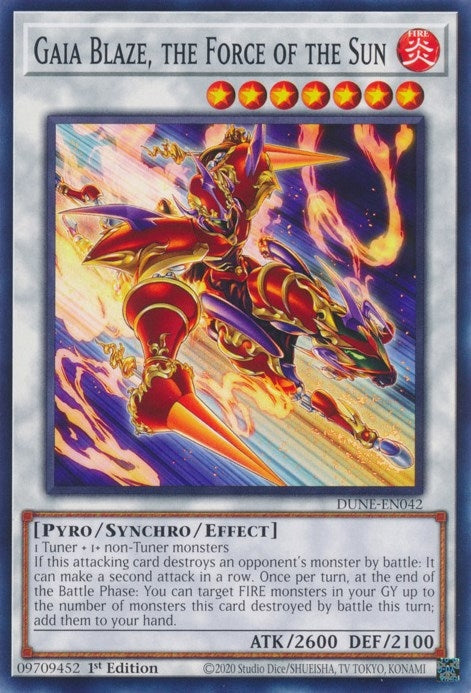 Image for Gaia Blaze, the Force of the Sun (Duelist Nexus) (DUNE-EN042) - YuGiOh