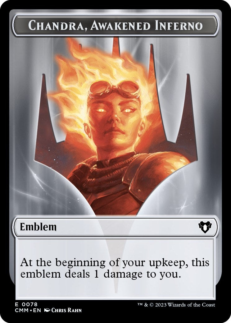 Image for Emblem - Chandra, Awakened Inferno // Wizard Double-Sided Token (Commander Masters) (78 // 71) - Magic: The Gathering