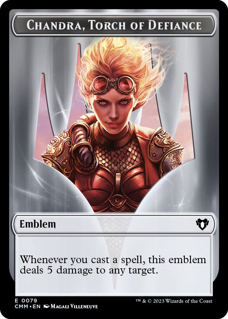 Image for Emblem - Chandra, Torch of Defiance // Wizard Double-Sided Token (Commander Masters) (79 // 71) - Magic: The Gathering