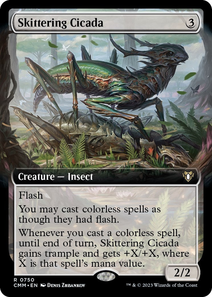 Image for Skittering Cicada (Extended Art) (Commander Masters) (750) - Magic: The Gathering