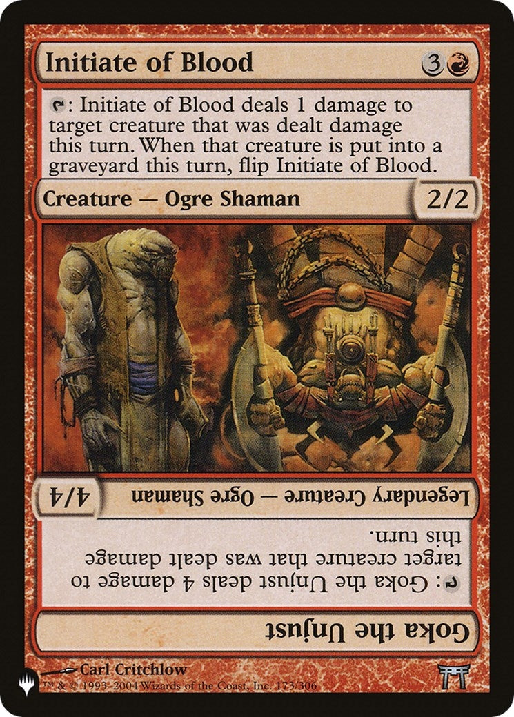 Image for Initiate of Blood // Goka the Unjust (The List Reprints) (173/306) - Magic: The Gathering