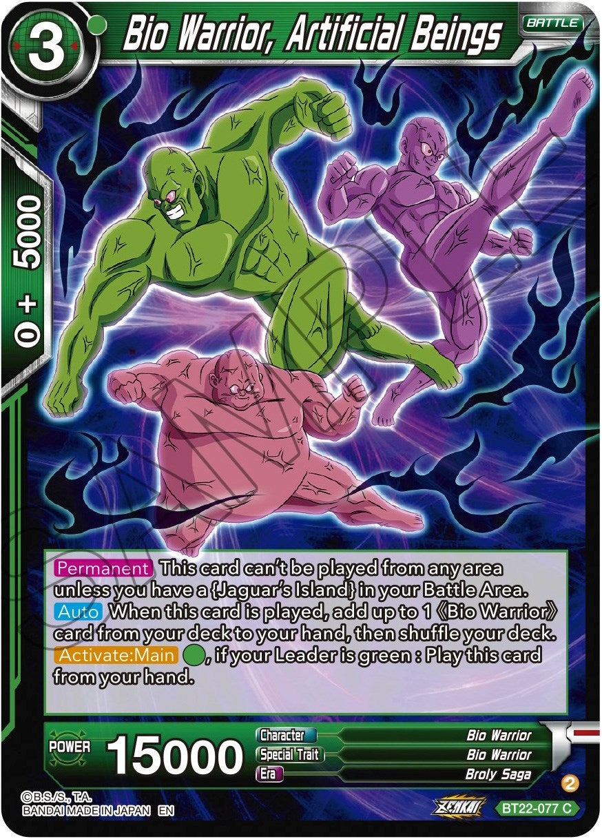 Image for Bio Warrior, Artificial Beings (Critical Blow) (BT22-077) - Dragon Ball Super: Masters