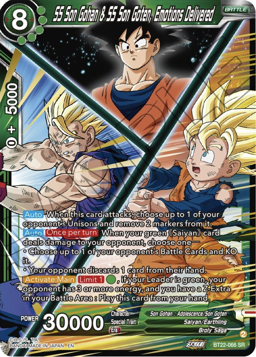 Image for SS Son Gohan & SS Son Goten, Emotions Delivered (Critical Blow) (BT22-066) - Dragon Ball Super: Masters