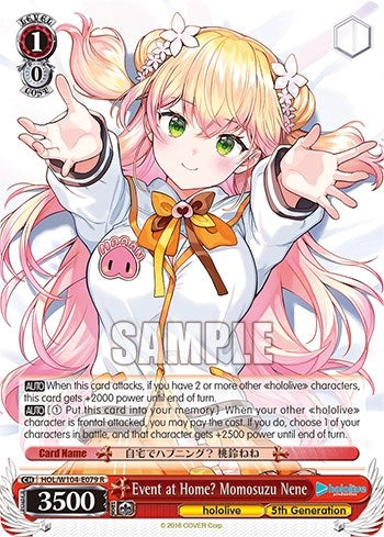 Image for Event at Home? Momosuzu Nene (hololive production Vol.2) (HOL/W104-E079 R) - Weiss Schwarz