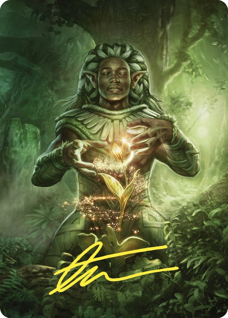 Image for Elvish Mystic Art Card (Gold-Stamped Signature) (Art Series: Commander Masters) (41) - Magic: The Gathering