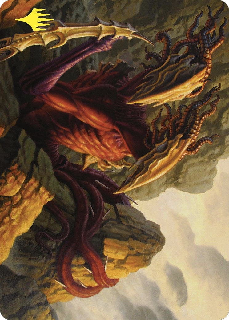 Image for Two-Headed Sliver Art Card (Gold-Stamped) (Art Series: Commander Masters) (79) - Magic: The Gathering