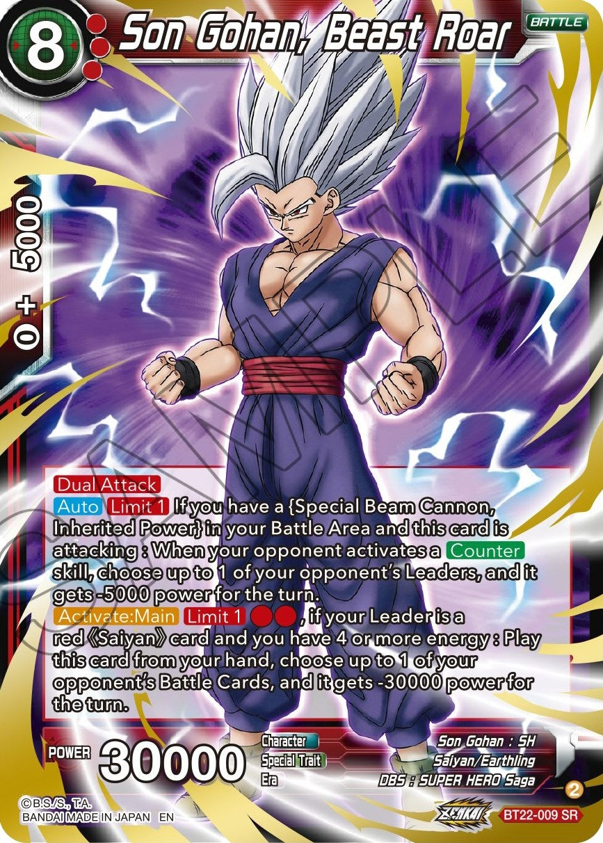 Image for Son Gohan, Beast Roar (Critical Blow) (BT22-009) - Dragon Ball Super: Masters