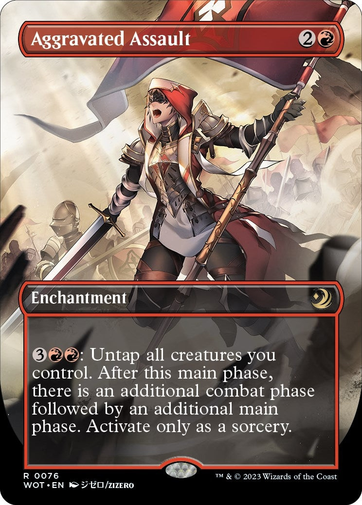 Image for Aggravated Assault (Anime Borderless) (Wilds of Eldraine: Enchanting Tales) (76) - Magic: The Gathering