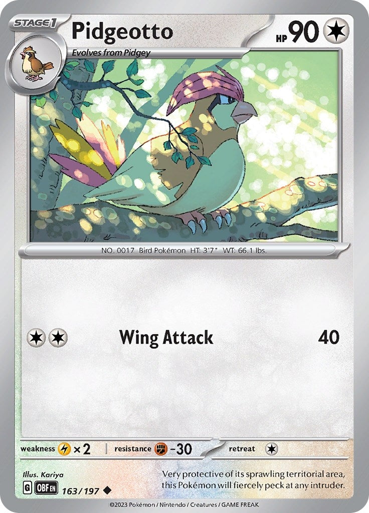 Image for Pidgeotto (SV03: Obsidian Flames) (163/197) - Pokemon