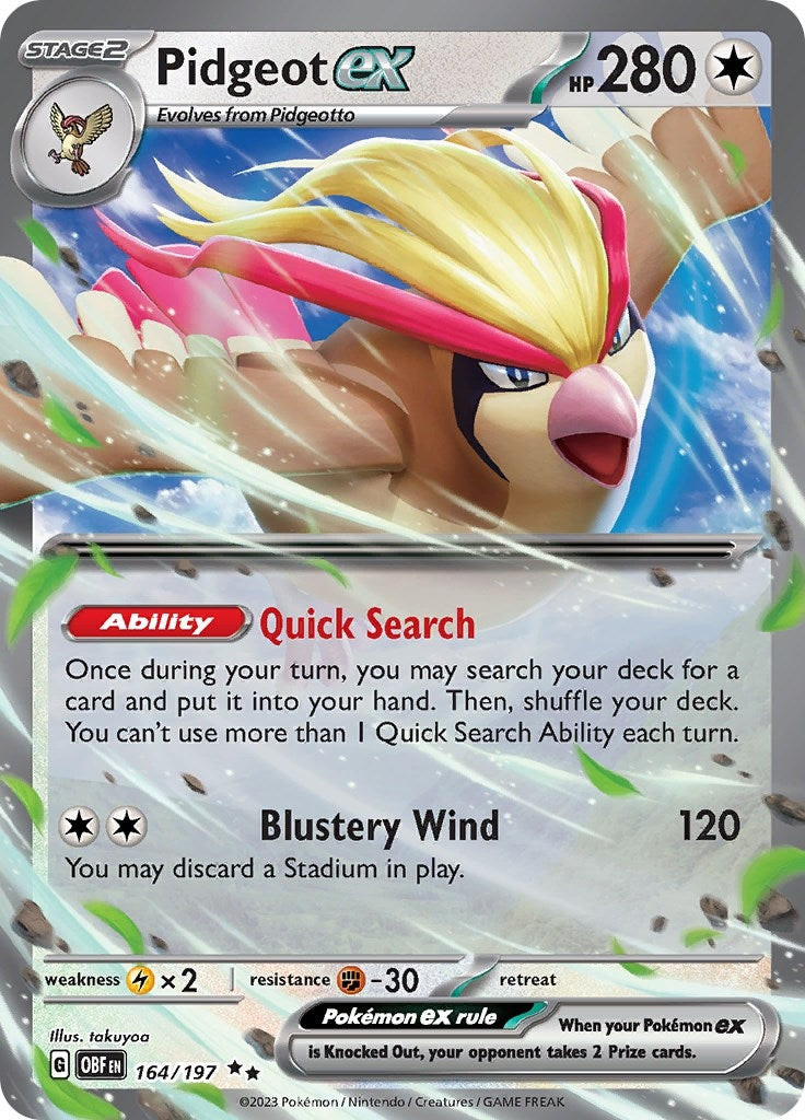 Image for Pidgeot ex (SV03: Obsidian Flames) (164/197) - Pokemon