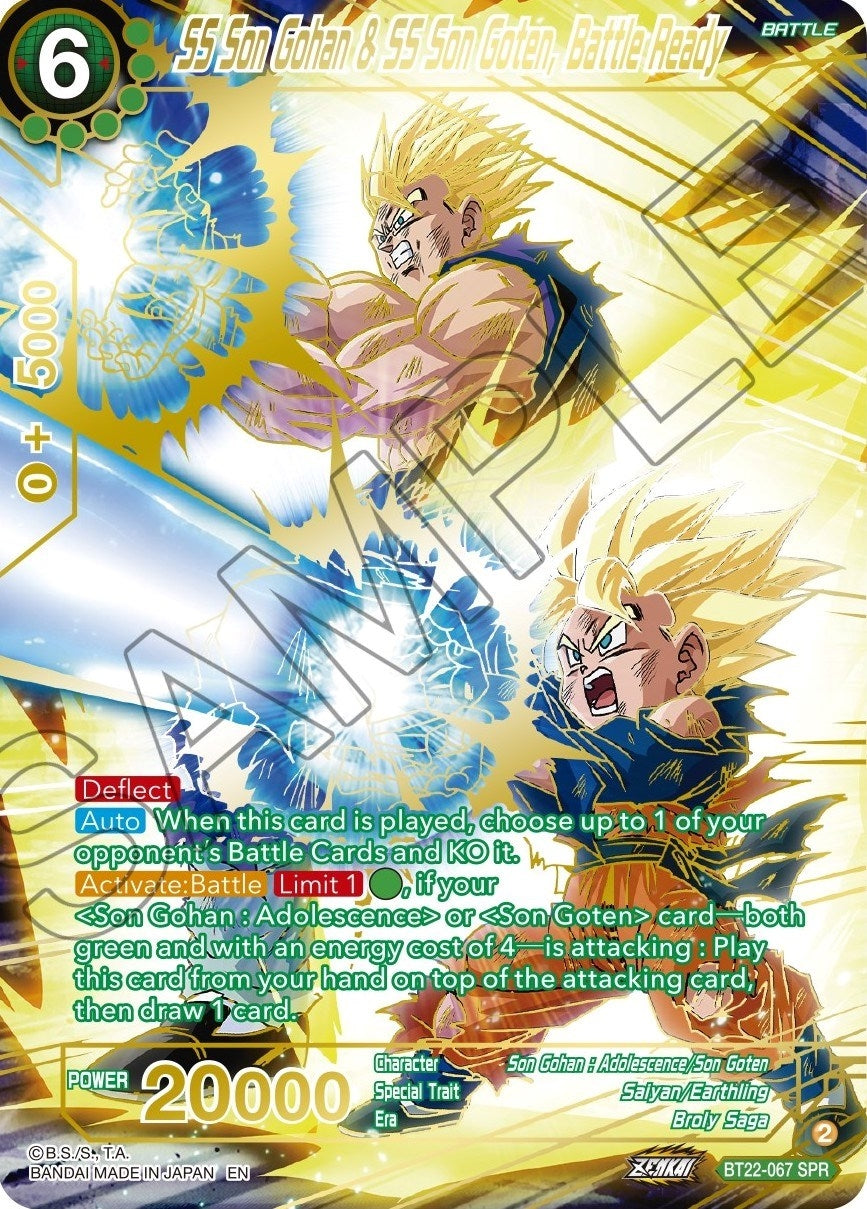 Image for SS Son Gohan & SS Son Goten, Battle Ready (SPR) (Critical Blow) (BT22-067) - Dragon Ball Super: Masters