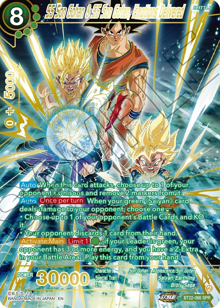Image for SS Son Gohan & SS Son Goten, Emotions Delivered (SPR) (Critical Blow) (BT22-066) - Dragon Ball Super: Masters