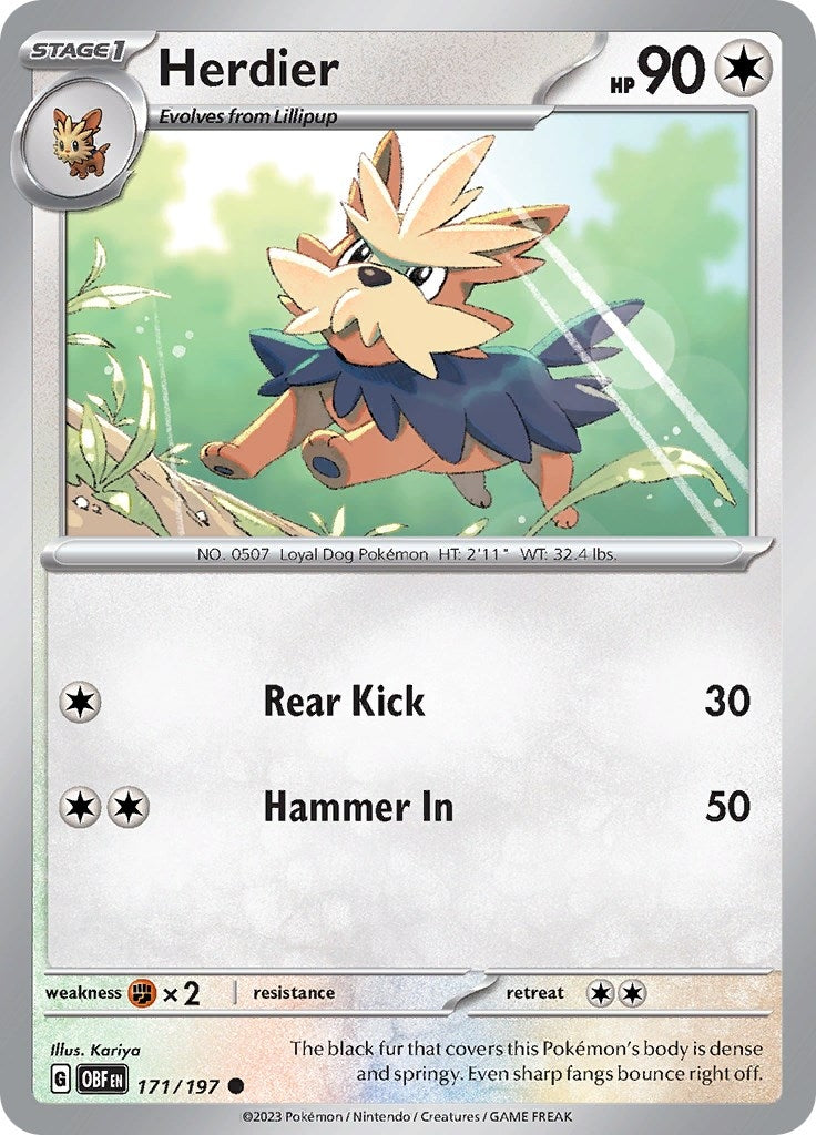 Image for Herdier (SV03: Obsidian Flames) (171/197) - Pokemon